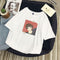 Hot Sale Cute Girl Pattern Short Sleeve T-shirt