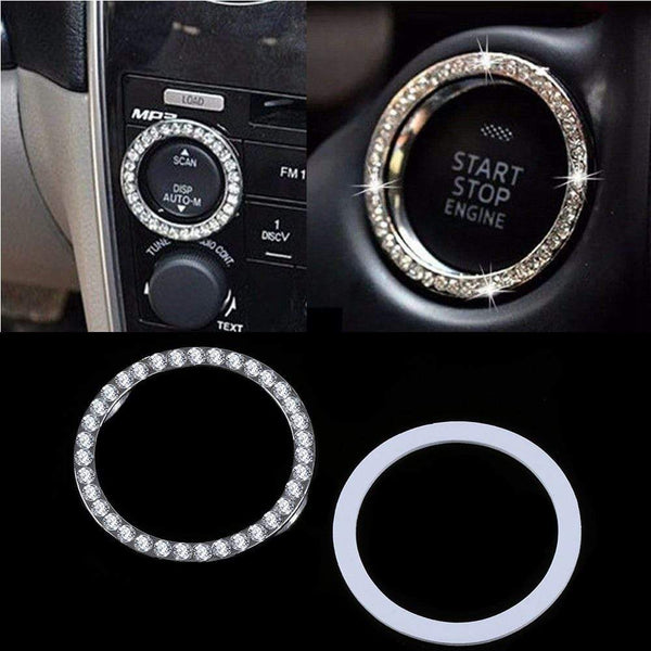 2020 Automobiles Start Switch Button Decorative Diamond Rhinestone Ring Car SUV Bling Decorative Accessories AExp