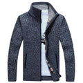 2020 Autumn Winter Men's Sweater Coat Faux Fur Wool Sweater Jackets Men Zipper Knitted Thick Coat Warm Casual Knitwear Cardigan AExp