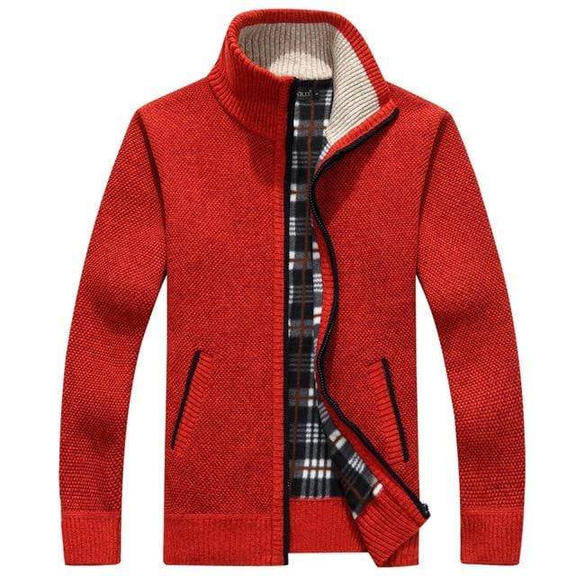 2020 Autumn Winter Men's Sweater Coat Faux Fur Wool Sweater Jackets Men Zipper Knitted Thick Coat Warm Casual Knitwear Cardigan AExp