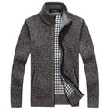 2020 Autumn Winter Men's Sweater Coat Faux Fur Wool Sweater Jackets Men Zipper Knitted Thick Coat Warm Casual Knitwear Cardigan AExp