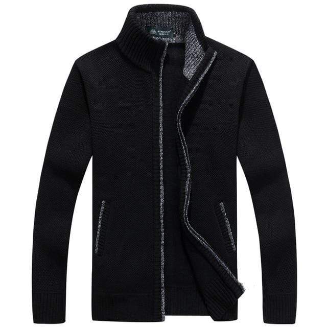 2020 Autumn Winter Men's Sweater Coat Faux Fur Wool Sweater Jackets Men Zipper Knitted Thick Coat Warm Casual Knitwear Cardigan AExp