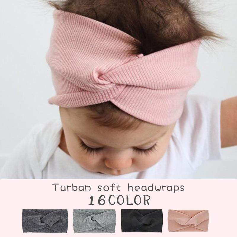 2020 Cute Solid Color Baby Turban Girls Cotton Twisted Knotted Headband Elastic Hairbands Children Head Wraps Hair Accessories AExp