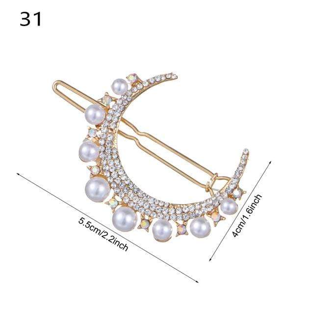 2020 Fashion Hair Clip Women Girls Elegant Design Triangular Star Round Barrette Stick Hairpin Hair Pins Ponytail Head Accessory AExp