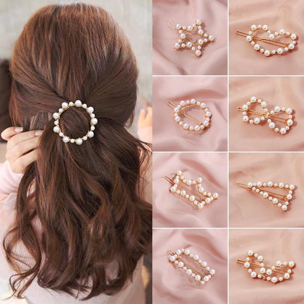 2020 Fashion Hair Clip Women Girls Elegant Design Triangular Star Round Barrette Stick Hairpin Hair Pins Ponytail Head Accessory AExp