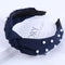 2020 Knot Pearls Headbands For Women Girls Handmade Wide Solid Silk Fabric Twist Hairband Bezel Hair Hoop Hair Accessories AExp
