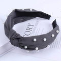 2020 Knot Pearls Headbands For Women Girls Handmade Wide Solid Silk Fabric Twist Hairband Bezel Hair Hoop Hair Accessories AExp