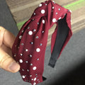 2020 Knot Pearls Headbands For Women Girls Handmade Wide Solid Silk Fabric Twist Hairband Bezel Hair Hoop Hair Accessories AExp
