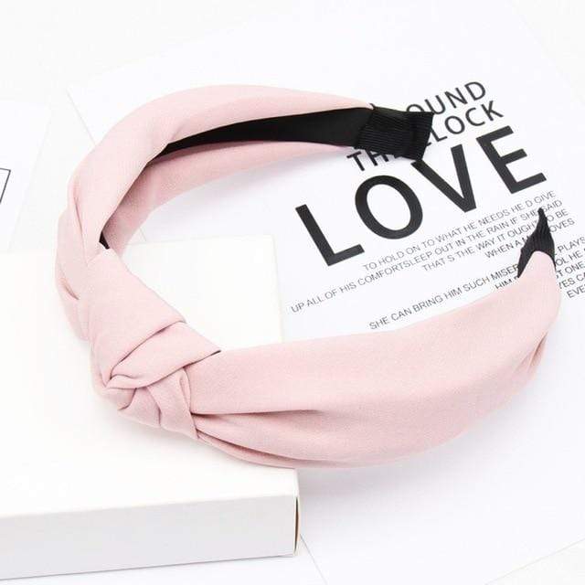 2020 Knot Pearls Headbands For Women Girls Handmade Wide Solid Silk Fabric Twist Hairband Bezel Hair Hoop Hair Accessories AExp