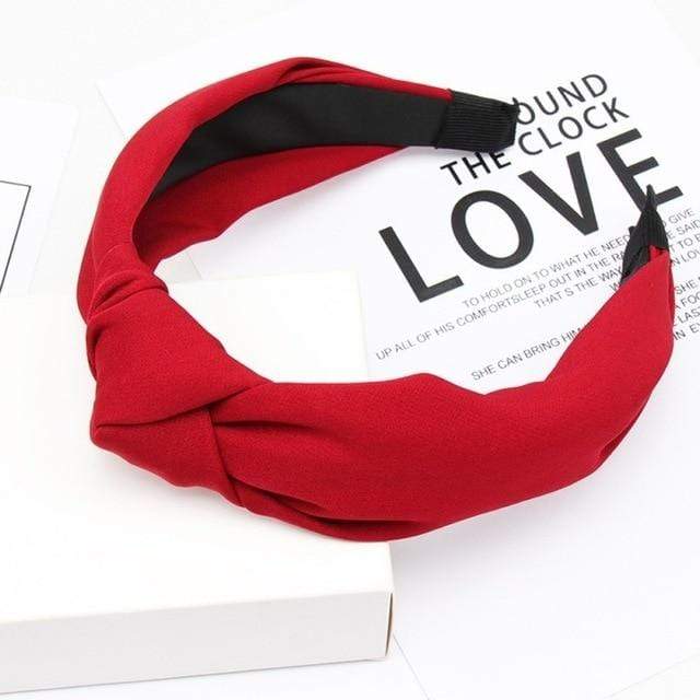 2020 Knot Pearls Headbands For Women Girls Handmade Wide Solid Silk Fabric Twist Hairband Bezel Hair Hoop Hair Accessories AExp