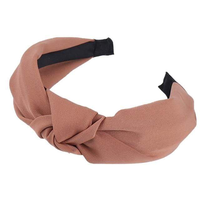 2020 Knot Pearls Headbands For Women Girls Handmade Wide Solid Silk Fabric Twist Hairband Bezel Hair Hoop Hair Accessories AExp