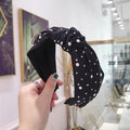 2020 Knot Pearls Headbands For Women Girls Handmade Wide Solid Silk Fabric Twist Hairband Bezel Hair Hoop Hair Accessories AExp