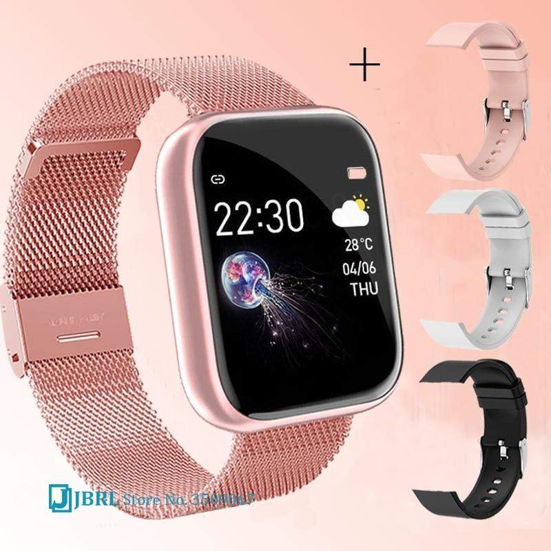 2020 Ladies Sport Bracelet Smart Watch Women Smartwatch Men Smartband Android IOS Waterproof Fitness Tracker Smart Clock Mens AExp