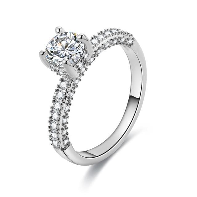 2020 Modern Fashion Women Ring Trend White AAA Crystal Zircon Engagement Design Rings for Women Wedding Jewelry Gift AExp