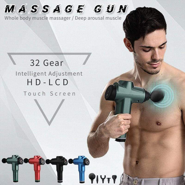 2020 New 7800r LCD Display Body Massage Gun Exercising Muscle Electric Massager for Body and Neck Vibrator Deep Slimming Shaping AExp