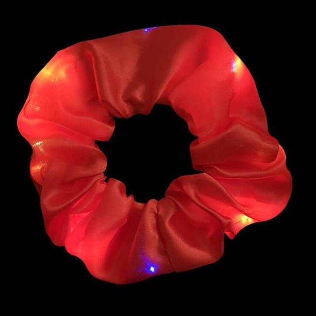 2020 New Arrival Girls LED Luminous Scrunchies Hairband Ponytail Holder Headwear Elastic Hair Bands Solid Color Hair Accessories JadeMoghul Inc. 