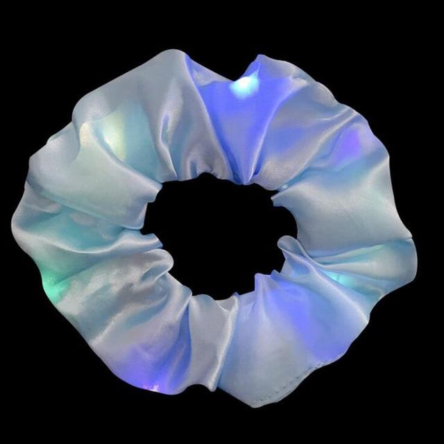 2020 New Arrival Girls LED Luminous Scrunchies Hairband Ponytail Holder Headwear Elastic Hair Bands Solid Color Hair Accessories JadeMoghul Inc. 