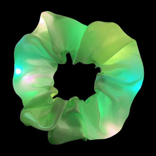 2020 New Arrival Girls LED Luminous Scrunchies Hairband Ponytail Holder Headwear Elastic Hair Bands Solid Color Hair Accessories JadeMoghul Inc. 