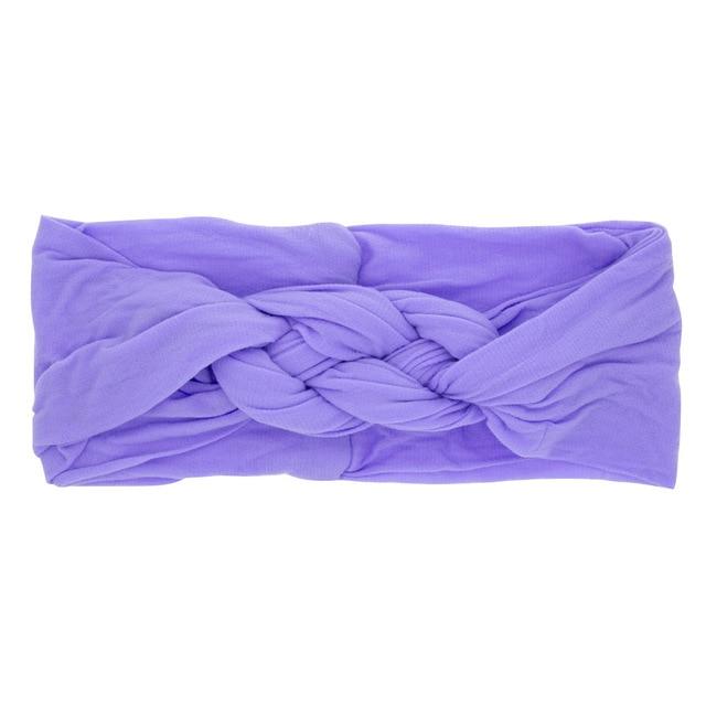 2020 New Braided Nylon Headbands Kids Girls Children Twisted Top Cross Knot Headwraps Elastic Soft Hairbands Hair Accessories AExp