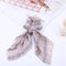 2020 New Chiffon Bowknot Silk Hair Scrunchies Women Pearl Ponytail Holder Hair Tie Hair Rope Rubber Bands Hair Accessories AExp