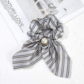 2020 New Chiffon Bowknot Silk Hair Scrunchies Women Pearl Ponytail Holder Hair Tie Hair Rope Rubber Bands Hair Accessories JadeMoghul Inc. 