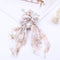 2020 New Chiffon Bowknot Silk Hair Scrunchies Women Pearl Ponytail Holder Hair Tie Hair Rope Rubber Bands Hair Accessories JadeMoghul Inc. 