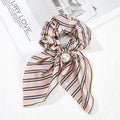 2020 New Chiffon Bowknot Silk Hair Scrunchies Women Pearl Ponytail Holder Hair Tie Hair Rope Rubber Bands Hair Accessories JadeMoghul Inc. 