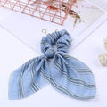 2020 New Chiffon Bowknot Silk Hair Scrunchies Women Pearl Ponytail Holder Hair Tie Hair Rope Rubber Bands Hair Accessories JadeMoghul Inc. 
