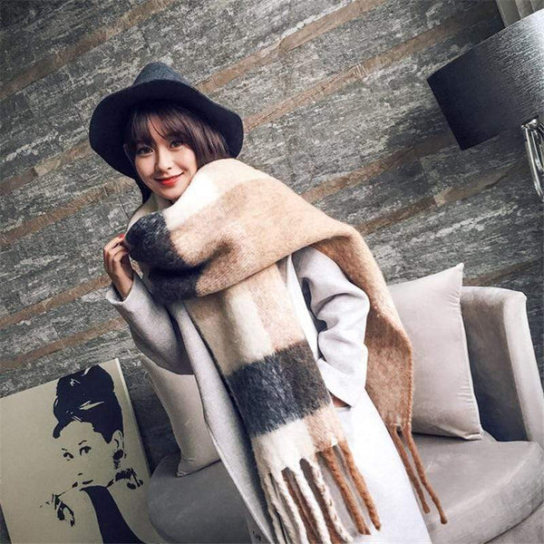 2020 NEW fashion cashmere women plaid scarf winter warm shawl and wrap bandana pashmina long tassel female foulard thick blanket JadeMoghul Inc. 