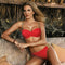 2020 New Leaves Print Bikini Swimsuit Women Push Up Bikini Set Bandeau Swimwear Bathing Suit Brazilian Biquini Female AExp