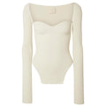 2020 new spring and summer fashion women clothes cashmere sqaure collar full sleeves elastic high waist sexy pullover WK080 JadeMoghul Inc. 