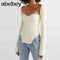 2020 new spring and summer fashion women clothes cashmere sqaure collar full sleeves elastic high waist sexy pullover WK080 JadeMoghul Inc. 