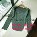 2020 new spring and summer fashion women clothes cashmere sqaure collar full sleeves elastic high waist sexy pullover WK080 JadeMoghul Inc. 