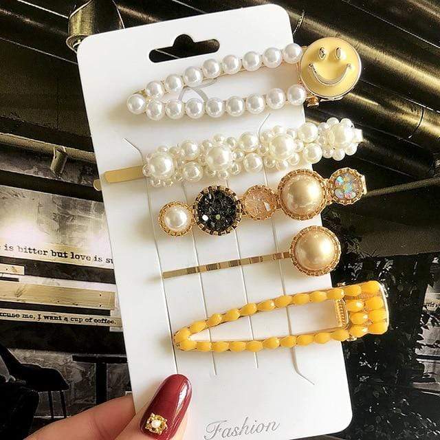 2020 New Women Girls Pearl Crystal Hairpins Side Clip Hair Jewelry Trendy Geometric Headwear Fashion Hair Accessories Barrettes AExp