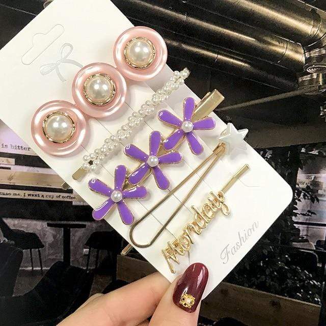 2020 New Women Girls Pearl Crystal Hairpins Side Clip Hair Jewelry Trendy Geometric Headwear Fashion Hair Accessories Barrettes AExp
