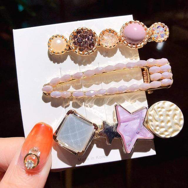 2020 New Women Girls Pearl Crystal Hairpins Side Clip Hair Jewelry Trendy Geometric Headwear Fashion Hair Accessories Barrettes JadeMoghul Inc. 