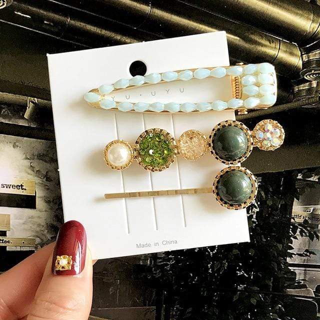 2020 New Women Girls Pearl Crystal Hairpins Side Clip Hair Jewelry Trendy Geometric Headwear Fashion Hair Accessories Barrettes JadeMoghul Inc. 