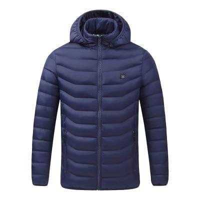 2020 NWE Men Winter Warm USB Heating Jackets Smart Thermostat Pure Color Hooded Heated Clothing Waterproof  Warm Jackets JadeMoghul Inc. 