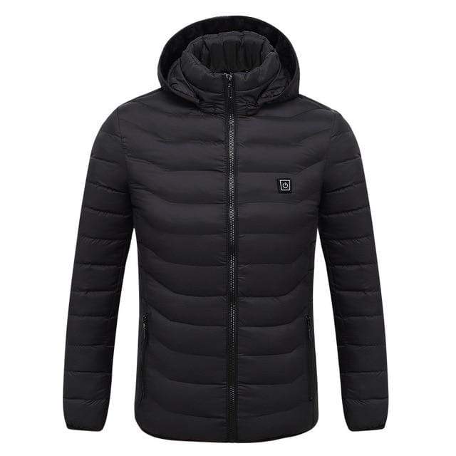 2020 NWE Men Winter Warm USB Heating Jackets Smart Thermostat Pure Color Hooded Heated Clothing Waterproof  Warm Jackets JadeMoghul Inc. 