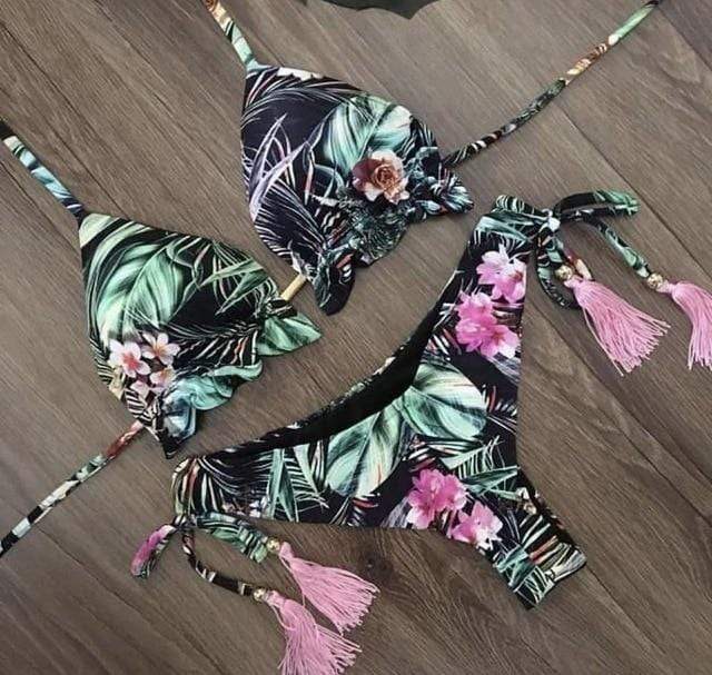 2020 Popular Womens Beachwear Sexy Bikini Set Hot Stamp Sport Swimwear Push-Up Padded Swimsuit Bodysuit Exquisite Bather Swimwea AExp