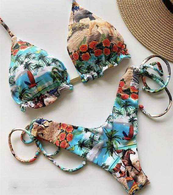 2020 Popular Womens Beachwear Sexy Bikini Set Hot Stamp Sport Swimwear Push-Up Padded Swimsuit Bodysuit Exquisite Bather Swimwea AExp