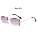 2020 Trendy Men Women Summer Rimless Sunglasses Fashion Small Rectangle Sun Glasses Traveling Style UV400 Shades Eyewear AExp