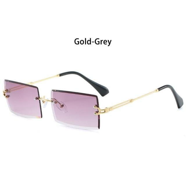 2020 Trendy Men Women Summer Rimless Sunglasses Fashion Small Rectangle Sun Glasses Traveling Style UV400 Shades Eyewear AExp