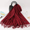 2020 winter scarf solid thick women cashmere scarves neck head warm hijabs pashmina lady shawls and wraps bandana Tassel AExp