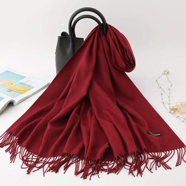 2020 winter scarf solid thick women cashmere scarves neck head warm hijabs pashmina lady shawls and wraps bandana Tassel AExp