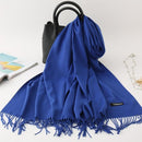 2020 winter scarf solid thick women cashmere scarves neck head warm hijabs pashmina lady shawls and wraps bandana Tassel AExp