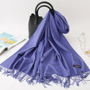 2020 winter scarf solid thick women cashmere scarves neck head warm hijabs pashmina lady shawls and wraps bandana Tassel AExp