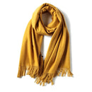 2020 winter scarf solid thick women cashmere scarves neck head warm hijabs pashmina lady shawls and wraps bandana Tassel AExp