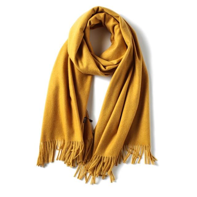 2020 winter scarf solid thick women cashmere scarves neck head warm hijabs pashmina lady shawls and wraps bandana Tassel AExp
