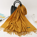 2020 winter scarf solid thick women cashmere scarves neck head warm hijabs pashmina lady shawls and wraps bandana Tassel AExp